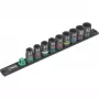 Steeksleutelset Wera 1/2 inch magneetstrip 9-delig voor slagschroevendraaier