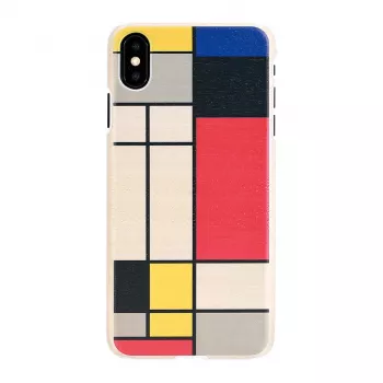 Smartphonehoesje man and wood voor iPhone X/XS, houten achterkant, witte rand
