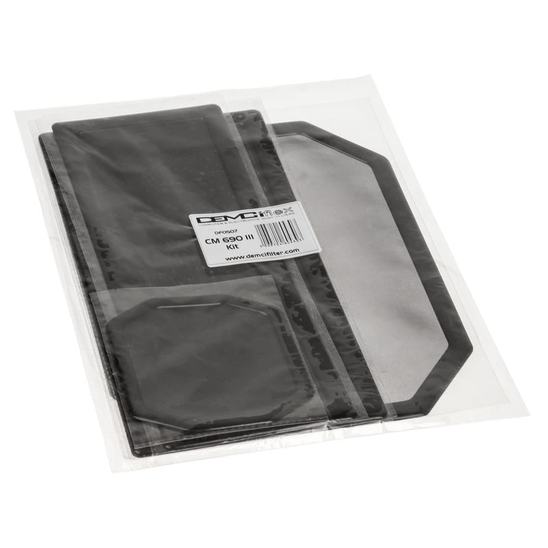 Stoffilter DEMCiflex DF0507 voor Cooler Master 690 III, zwart, 5-pack