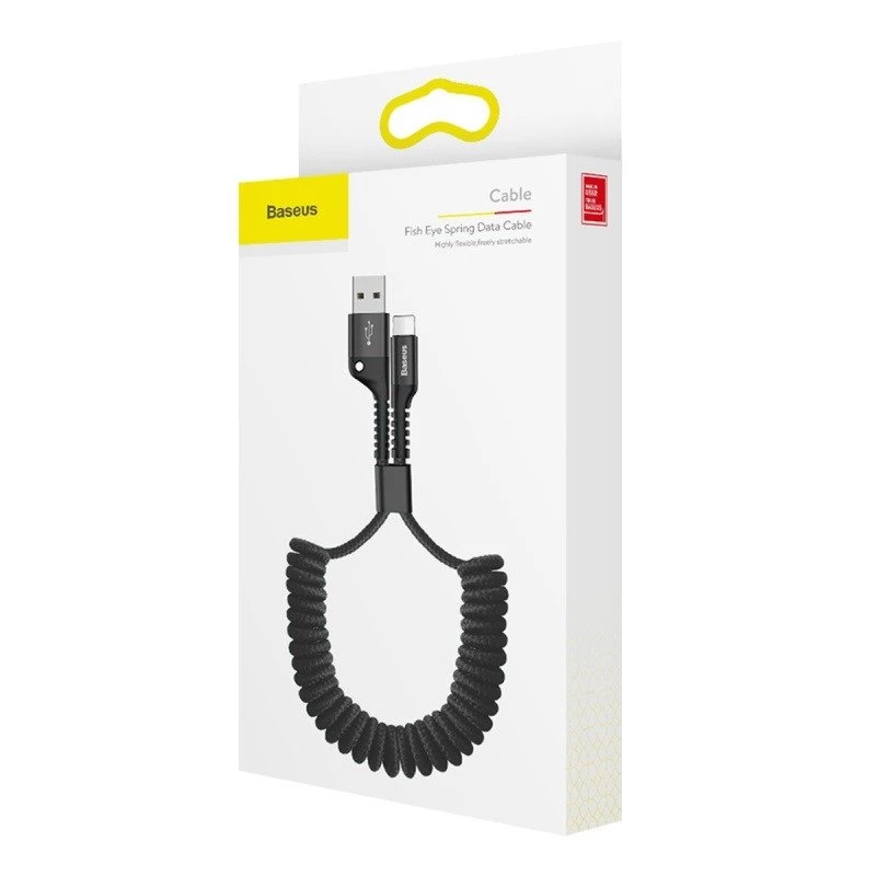 Baseus spiraalkabel Lightning 1m 2A (zwart)