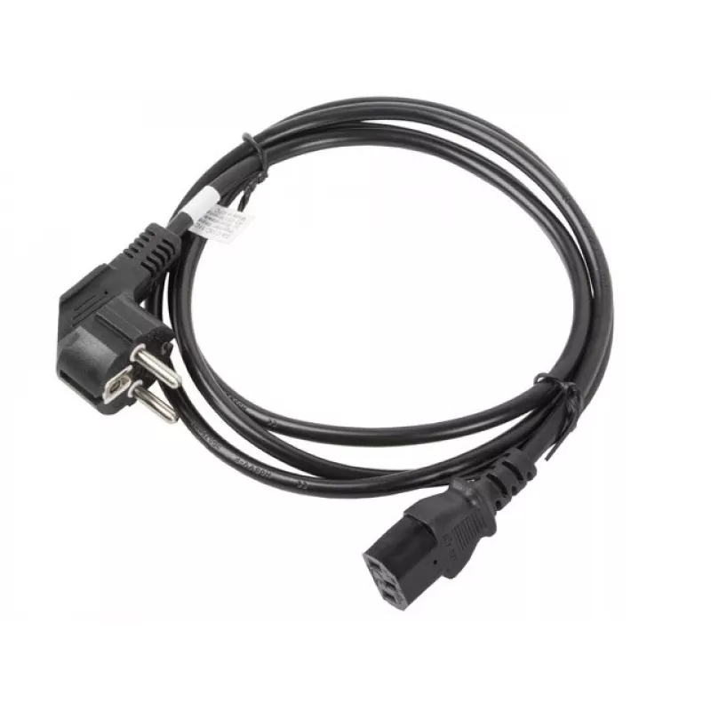 Netkabel LANBERG CA-C13C-11CC-0018-BK — 1,8 m, C13-koppeling naar CEE7/7, haaks C13