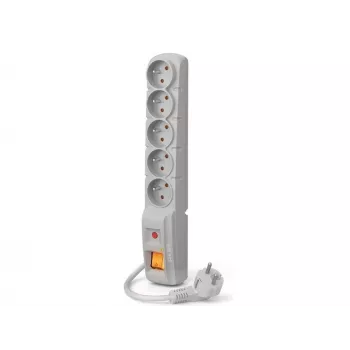 ACAR F5 overspanningsbeveiliging stekkerdoos 5 stopcontacten 3m grijs