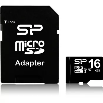 MicroSDHC-geheugenkaart Silicon Power 16GB Class 10 UHS-I U1 40 MB/s, waterdicht, zwart