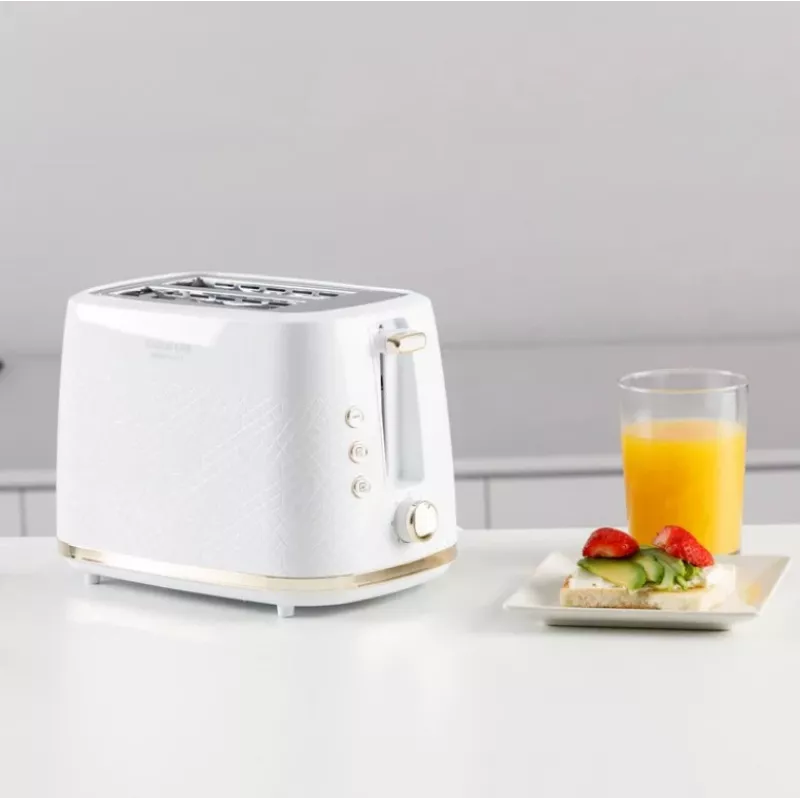 Broodrooster Taurus TO800P 2-sneetjes 800 W wit met knop- en draairegeling