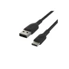 Kabel gevlochten USB-C USB-A 2 m zwart