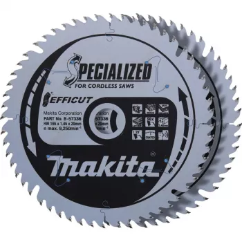 Makita Efficut B-57336-2 cirkelzaagblad, 165 x 20 mm, 56 tanden, 2 stuks