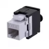 Keystone-module A-LAN MKB-U6-1 — RJ45 U/UTP Cat6, 22/26 AWG, zwart/witte ABS-behuizing
