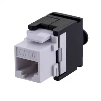 Keystone-module A-LAN MKB-U6-1 — RJ45 U/UTP Cat6, 22/26 AWG, zwart/witte ABS-behuizing