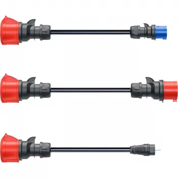 go-e adapterset Gemini flex 22 kW. Kabellengte: zwart, aansluiting1 vormfactor: recht, aansluiting2 vormfactor: recht. Maximale bedrijfsstroom (driefasig