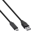 InLine USB 2.0-kabel USB-C naar A, zwart, 1 m, bulkverpakking van 130 stuks (B-35731)