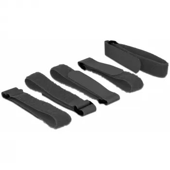 Klittenband DeLOCK 18704 zwart 5 stuks