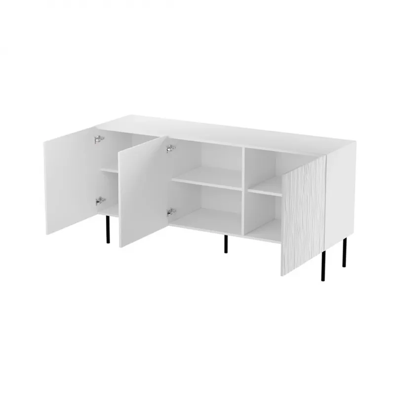 Dressoir Cama Meble JUNGLE 152x40.5x74.5 cm wit mat met zwarte poten