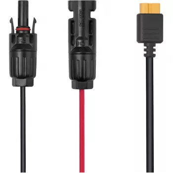 Kabel EcoFlow LMC4-XT60I-2,5M voor zonnepanelen, XT60i-aansluiting, 2,5 m, zwart/rood