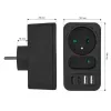 Power splitter MACLEAN MCE249 F/B – 2 AC-stopcontacten (16A + 6A) met 2×USB-A en 2×USB-C PD 20W, EU-stekker, zwart