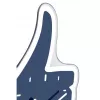 NeXtime klok 5185bl Mini Thumbs Up, 20,5x21, wand, blauw/zilver