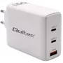 Oplader QOLTEC 100W GaN USB-C Dual PD 5–20V 1,5–5A, 2×USB-C