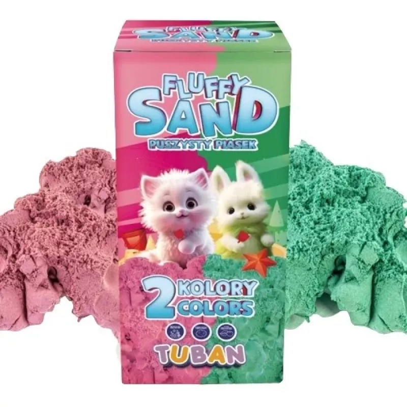 Set Fluffy Sand 2x70g roze/groen TUBAN