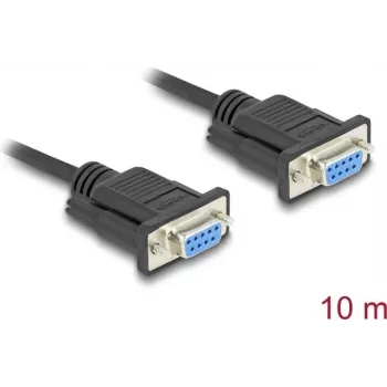 DeLOCK 86827 seriële kabel zwart 10 m DB-9