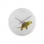 NeXtime klok 8137 Turtle, Ø43 cm, wand, wit/groen