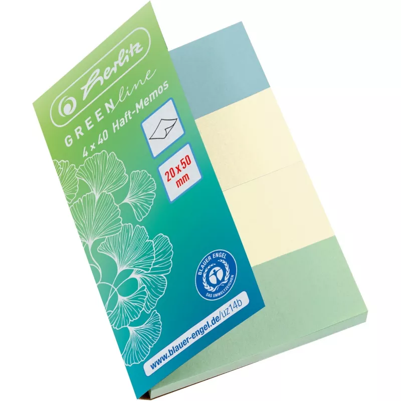 Blanco registertabbladen Herlitz 50033447 zelfklevend 160 vel blauw groen geel