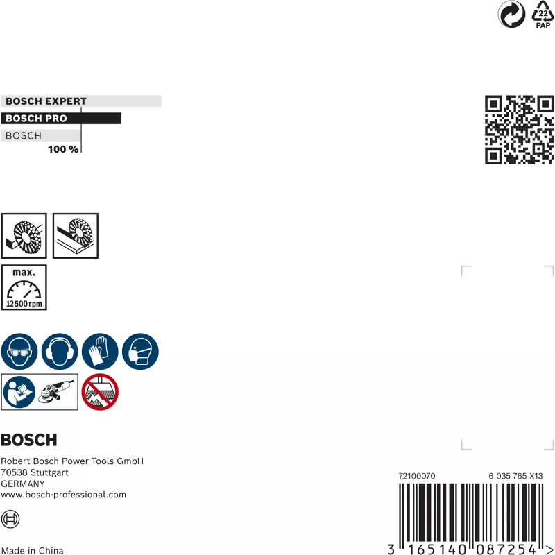 Bosch Heavy for Metal 2608622059 gevlochten staaldraad schijfborstel, Ø 115 mm, 0,5 mm staaldraad, M14, voor haakse slijpers