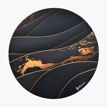 Vloerbeschermmat Arozzi Zona Round Floor Pad – zwart/goud, ronde beschermmat voor vloeren