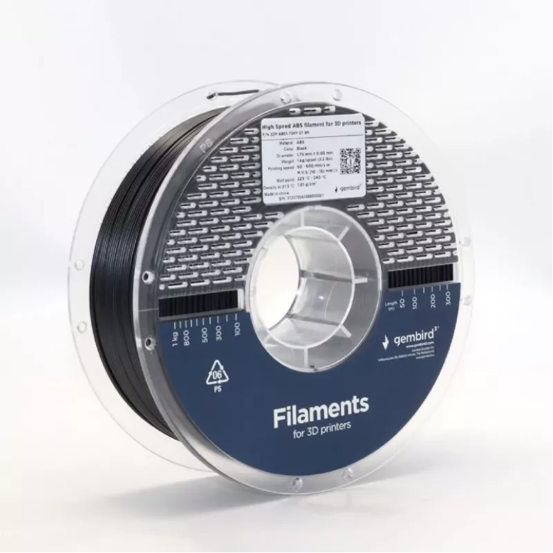 Filament ABS High Speed, 1,75 mm, 1 kg, zwart