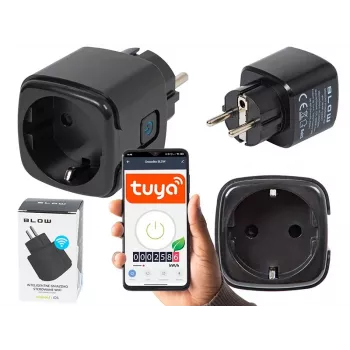 Slimme stekker BLOW TUYA V3 WLAN-gestuurd 16A, enkel stopcontact, afstandsbediening AAN/UIT