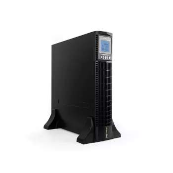 Uninterruptible power supply Green Cell UPS13 — online dubbelconversie-USV, 1000 VA / 900 W, zuivere sinus, 6 AC-uitgangen, LCD, 2×12V 9Ah batterijen