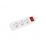 Verlengsnoer LANBERG PS1-03E-0300-W — 3 m kabel, 3 Type E stopcontacten, wit, binnen