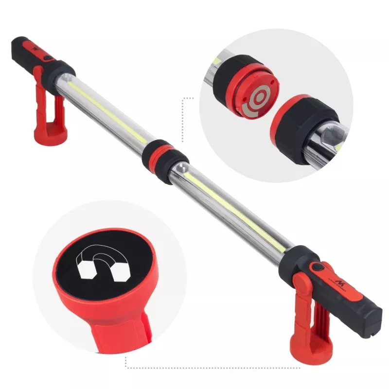 MCE230 Cob LED Xxl 2X werkplaatslamp met magneet en haak, dual-modi, 1200 lumen max. - Maclean