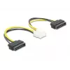 Stroomkabel DeLOCK 83020 2 x 15-pins-SATA naar 8-pins-EPS 15 cm