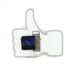 NeXtime klok 5185wi Mini Thumbs Up, 20,5x21 cm, wand, wit/zilver