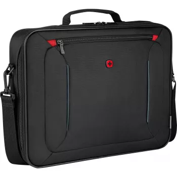 Laptoptas Wenger BQ 16 Clamshell — waterafstotende zwarte hoes voor 16-inch laptops, robuuste beschermhoes