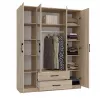 Kledingkast Topeshop ROMANA 160 SON 11 legplanken 4 deuren eiken