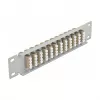 Glasvezel patchpaneel DeLOCK 10 inch 12 poorten LC quad beige 1U grijs