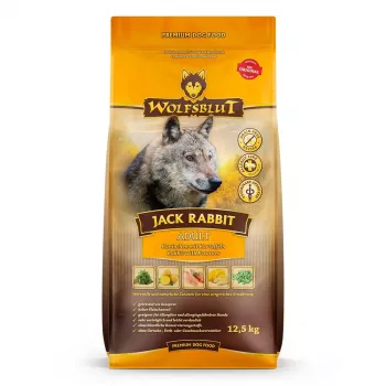 Droogvoer voor honden Wolfsblut Jack Rabbit 12,5 kg — graanvrij, konijnensmaak, 28 % eiwit, 19 % vet