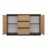 Ladekast Topeshop 2D3S ANT/ART BA KPL — antraciet en eiken, 3 lades, frame van spaanplaat