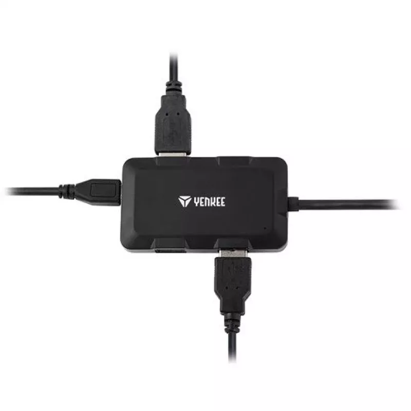 Yenkee YHB 4341BK 4-poorts USB 3.0-hub met Micro USB-voedingsingang