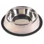 Trixie 24854 roestvrijstalen hond/kat voerbak op rubberen onderzetter, 1,8 l, 20 cm