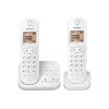 Panasonic KX-TGC422G - draadloze telefoon - antwoordapparaat met nummerweergave - DECT - wit + extra handset (KX-TGC422GW)