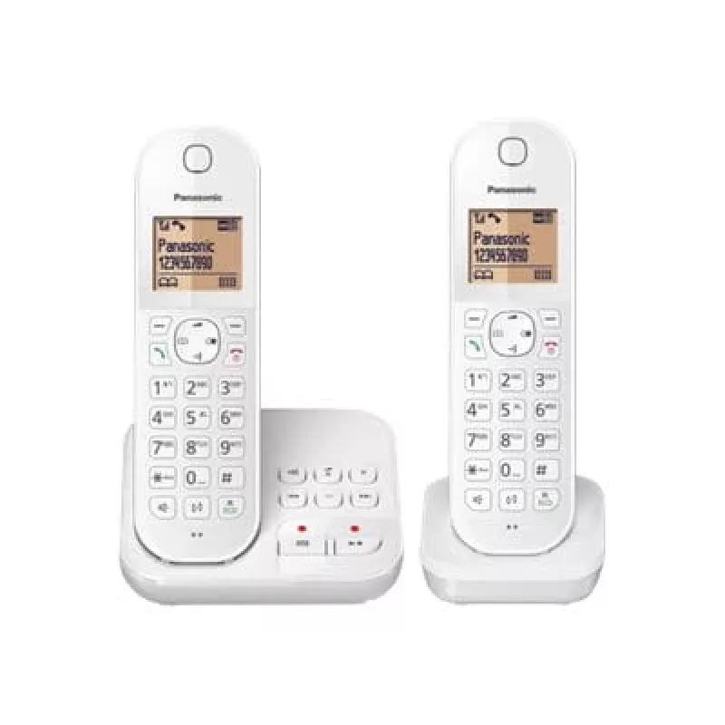 Panasonic KX-TGC422G - draadloze telefoon - antwoordapparaat met nummerweergave - DECT - wit + extra handset (KX-TGC422GW)