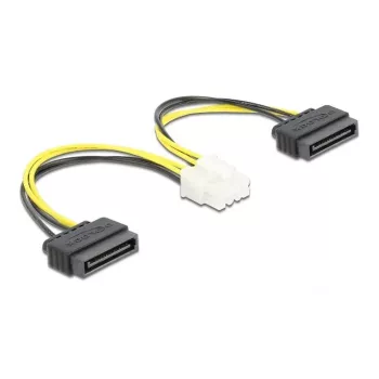 Stroomkabel DeLOCK 83020 2 x 15-pins-SATA naar 8-pins-EPS 15 cm