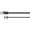 Goobay ultra-flexibele CAT 6A patchkabel slank U/FTP zwart – extra korte stekker (74320)