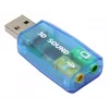 USB externe geluidskaart Gembird Virtus2 — USB-interface, 3,5 mm koptelefoon, blauw transparant
