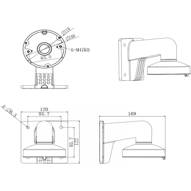 Hikvision Digital Technology DS-1272ZJ-110 beveiligingscamera-accessoire beugel