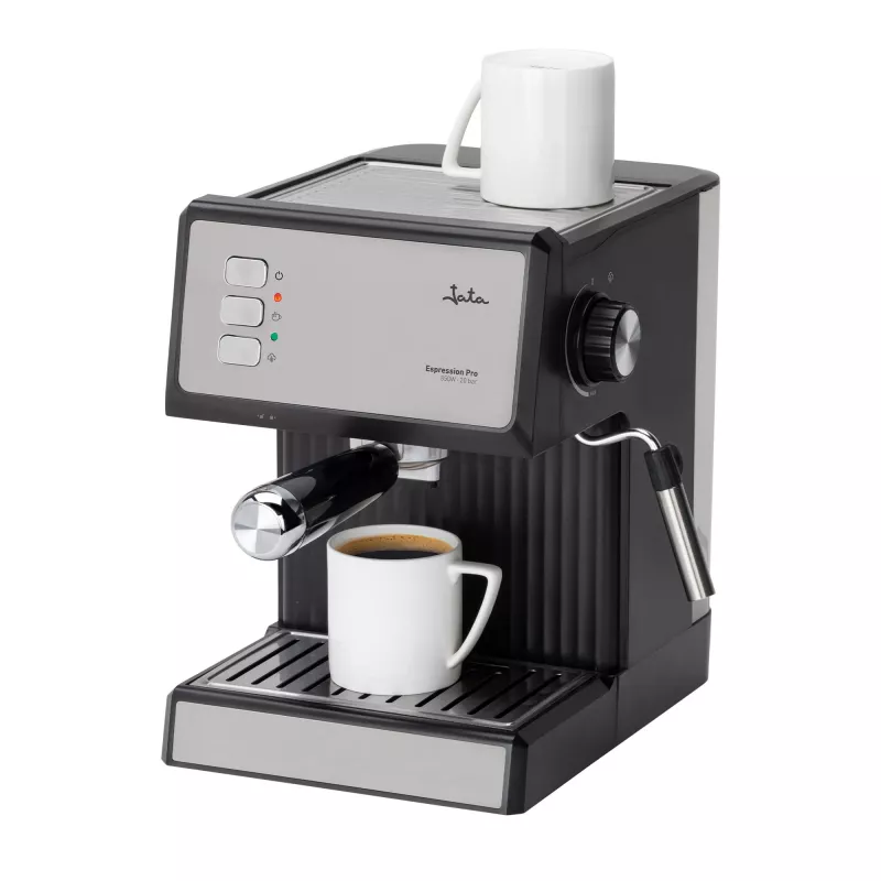 Jata JECA2525 espressomachine, 20 bar, 850 W, waterreservoir van 1,8 l, stoompijp, zwart / roestvrij staal