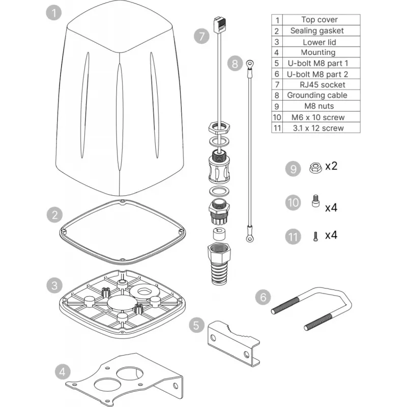 Omnidirectionele antenne Teltonika PR1IC970 0,617-4,3 GHz Wi-Fi