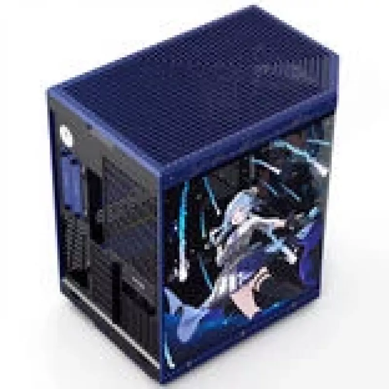 Computerbehuizing HYTE Y70 Hoshimachi Suisei blauw gehard glas — mid-tower ATX-behuizing met gehard glazen panelen