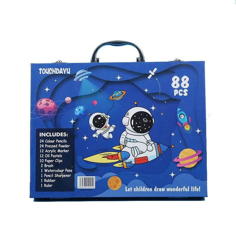 Kunstkleurstel Extralink Blue Astronaut — 88 delen (kleuren, penselen, accessoires)